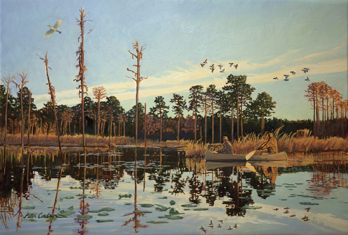 A Good Morning by Peter Corbin is the featured painting for the Plantation Wildlife Arts Festival, Thomasville, GA